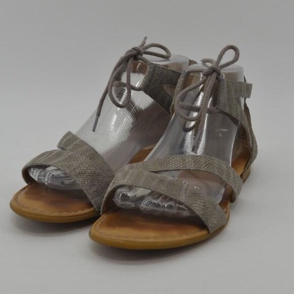 Born Womens Leather Sandals CBHB17 Size 8 Brown Embossed - Picture 4 of 13